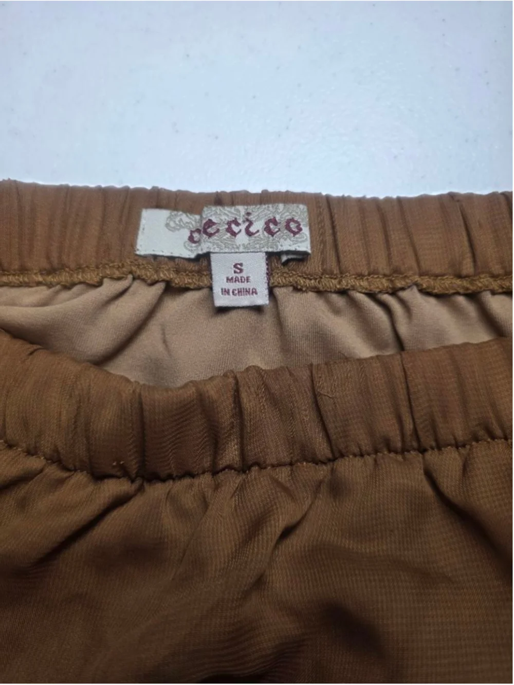 Women's Cecico Brown Layered Ruffle Mini Skirt S - Picture 2 of 8